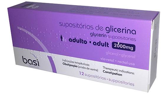 Supositórios de Glicerina Adulto, 2000 mg x 12 sup