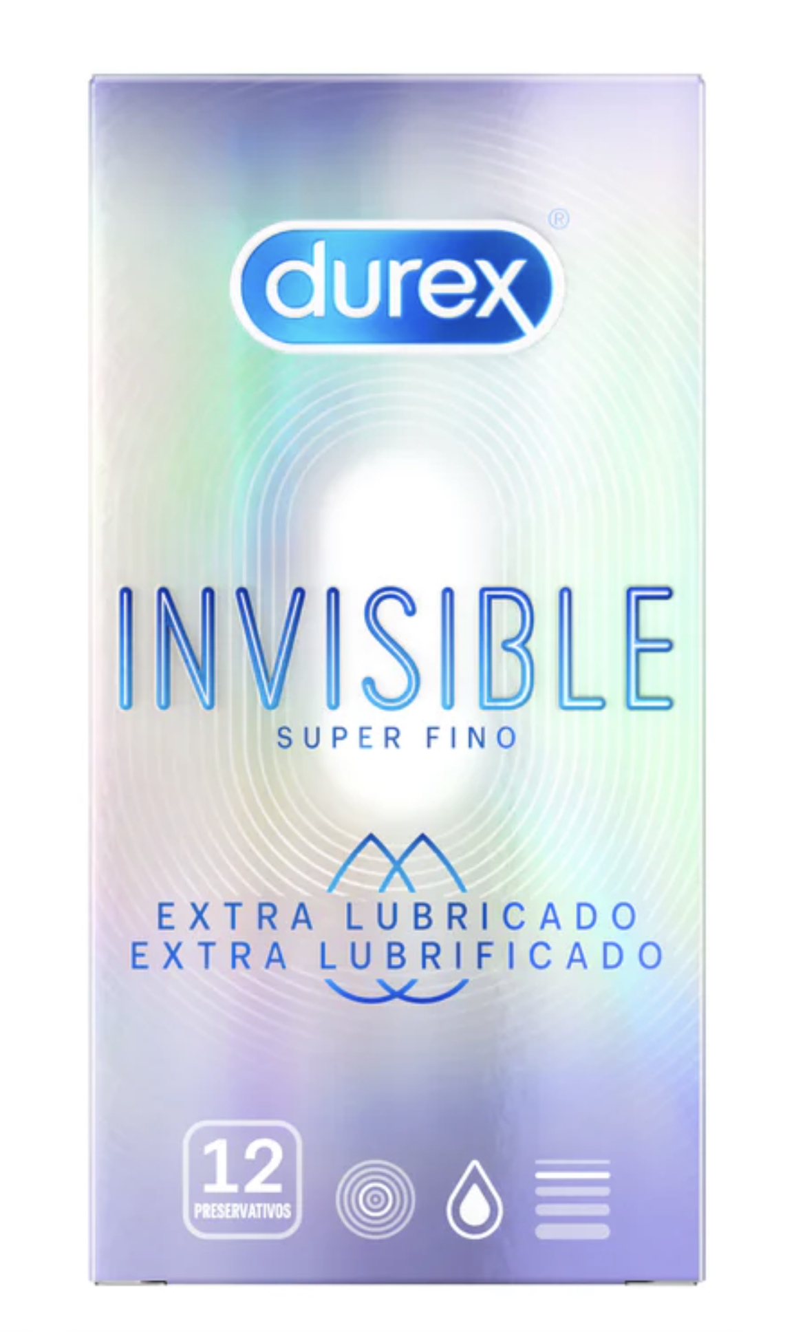Durex Invisible Preservativos Extra Lubrificado - 12 unidades