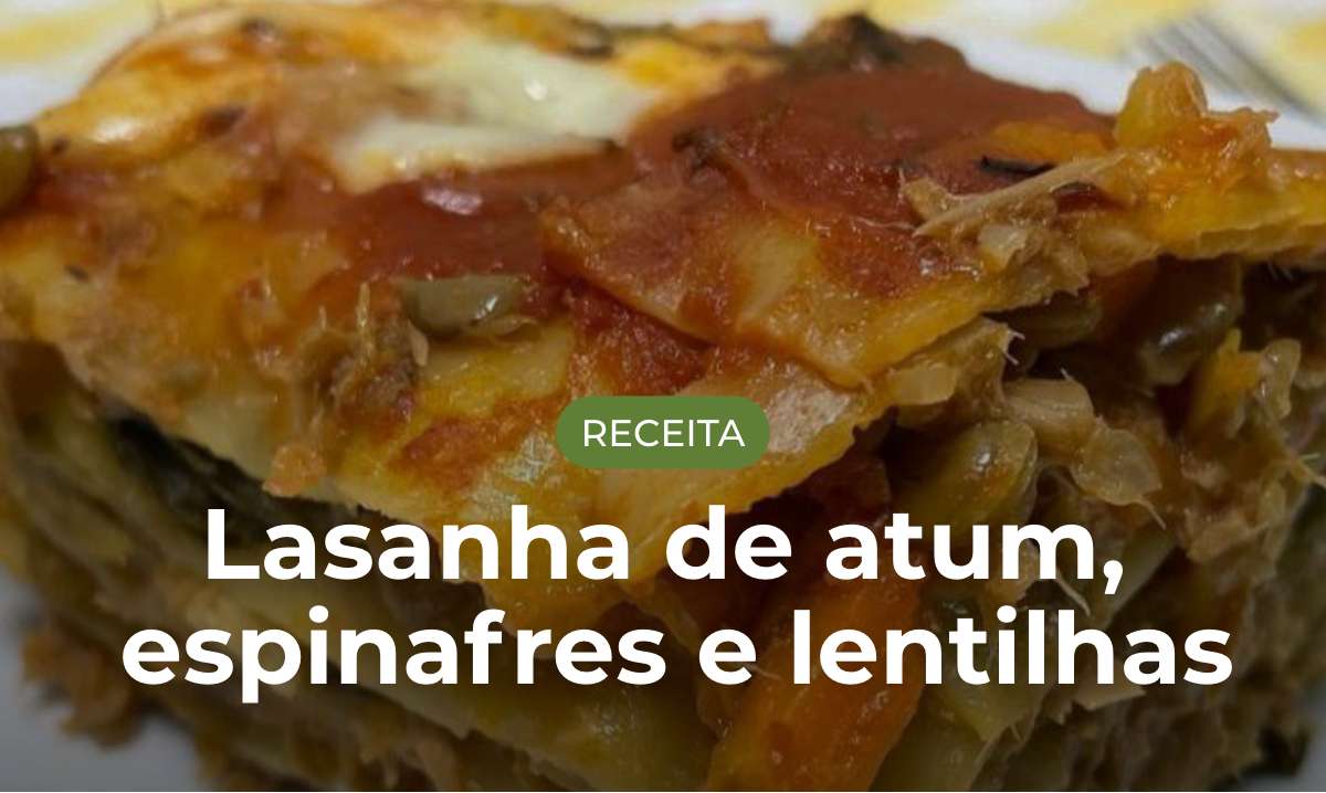 Receita de Lasanha de atum,espinafres e lentilhas