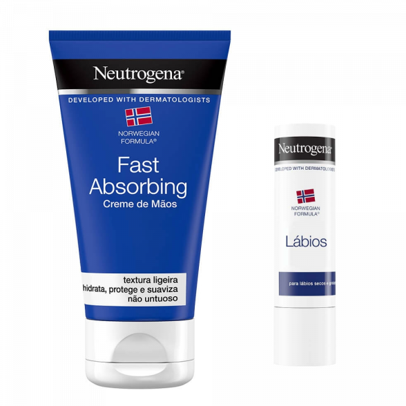 Neutrogena® Fórmula Norueguesa Creme de Mãos Absorção Rápida 75g + Stick Labial 2g
