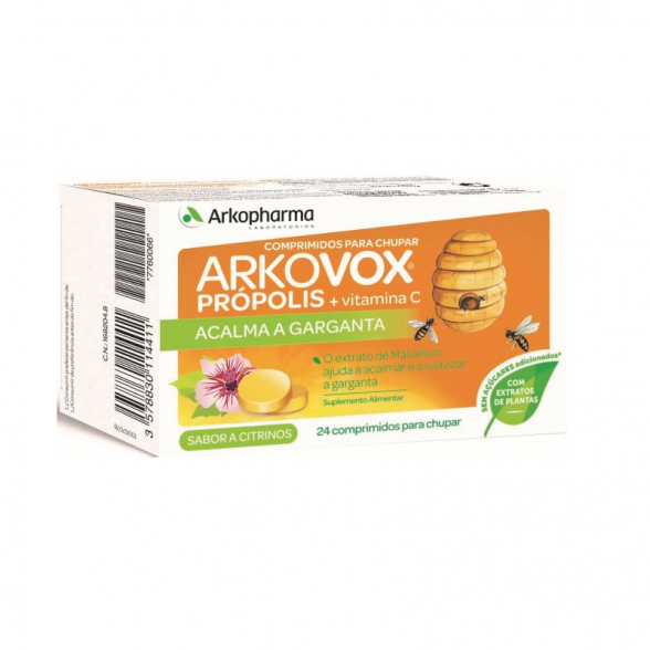 Arkovox Propolis + Vit C Sabor a Citrinos – 24 Pastilhas