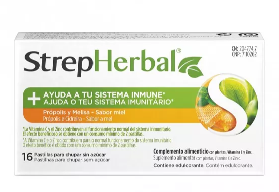StrepHerbal Própolis Cidreira Mel – 16 Pastilhas